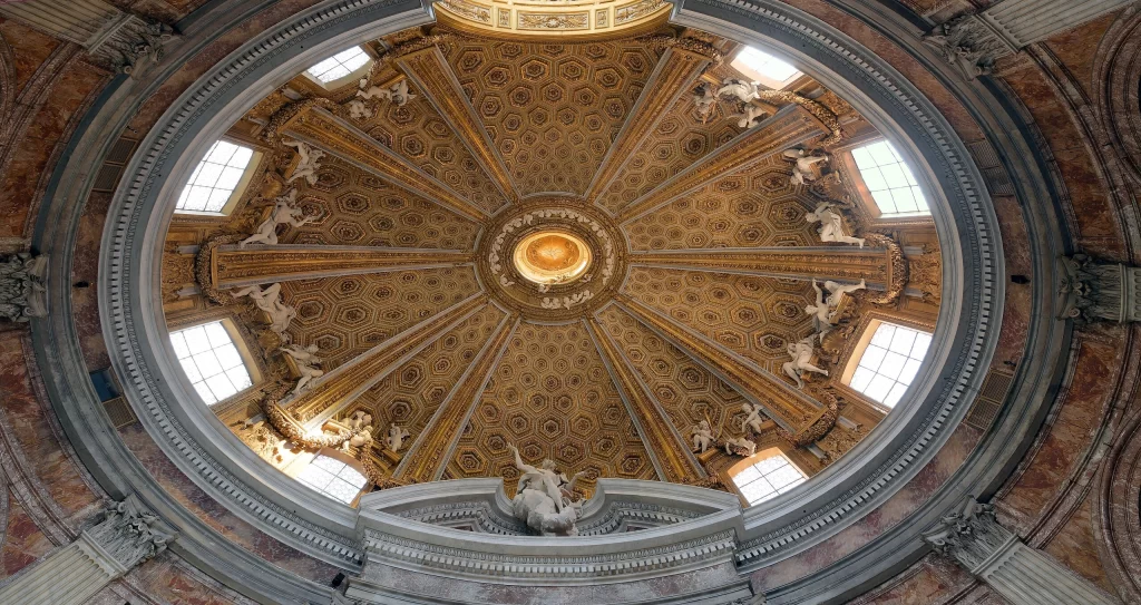 The Elliptical Dome of the Church of Sant'Andrea al Quirinale in Rome